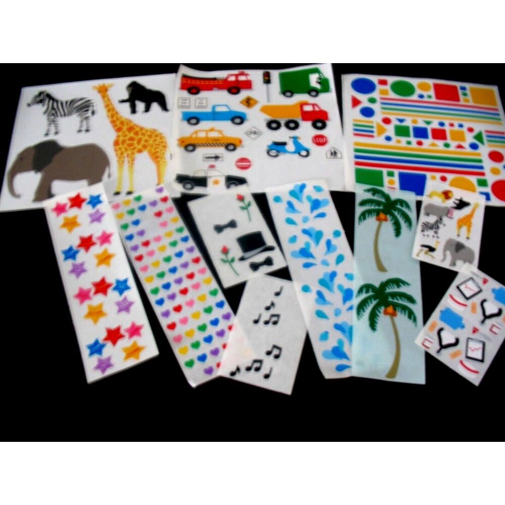 Mrs. Grossman Lot Stickers, 3 huge block, 12 modules water, zebra, circle, truck
